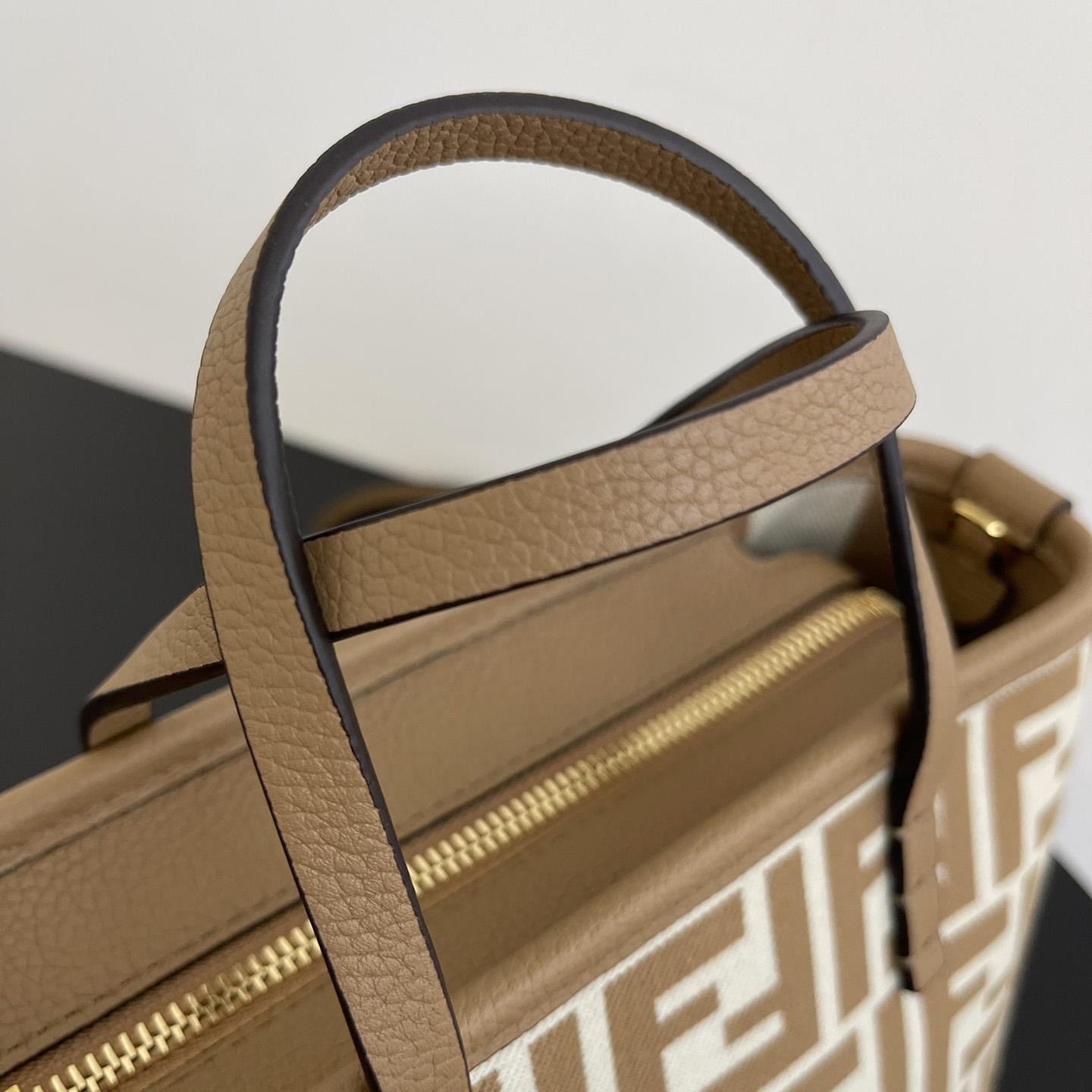 Fendi Mini Roll FF Beige Jacquard Mini Bag - 