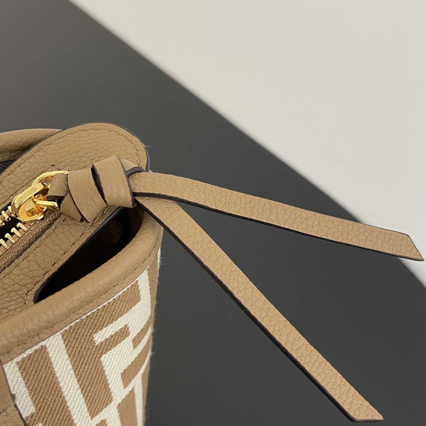 Fendi Mini Roll FF Beige Jacquard Mini Bag - 
