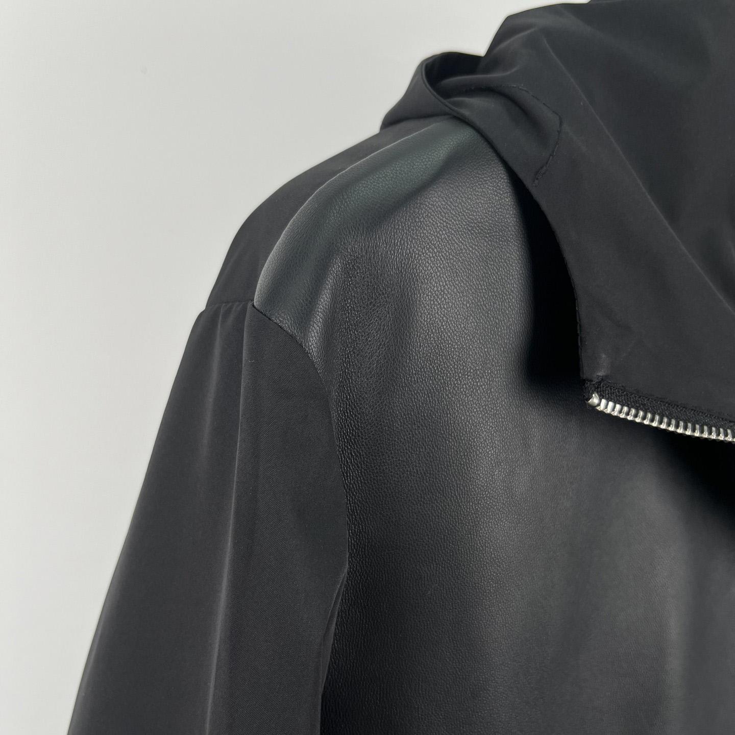 Prada Silk And Leather Blouson Jacket - 