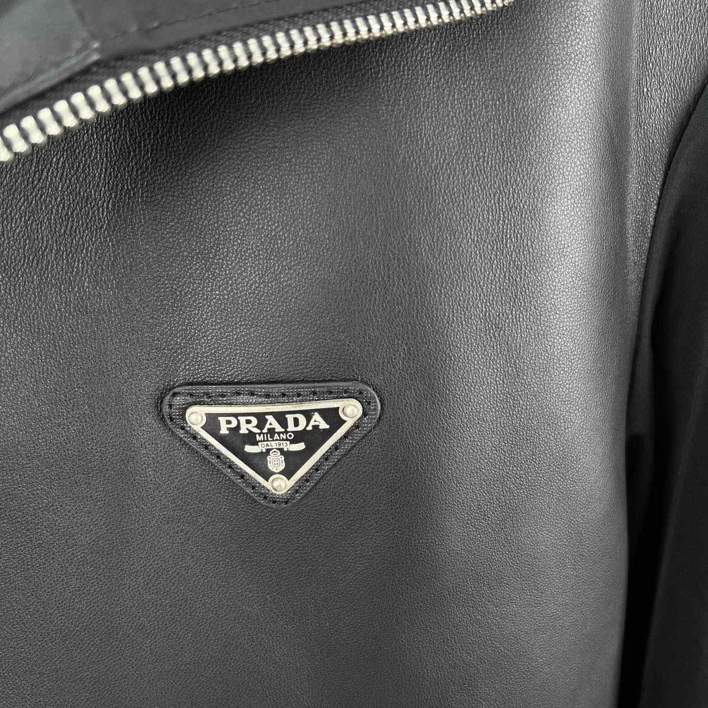 Prada Silk And Leather Blouson Jacket - 