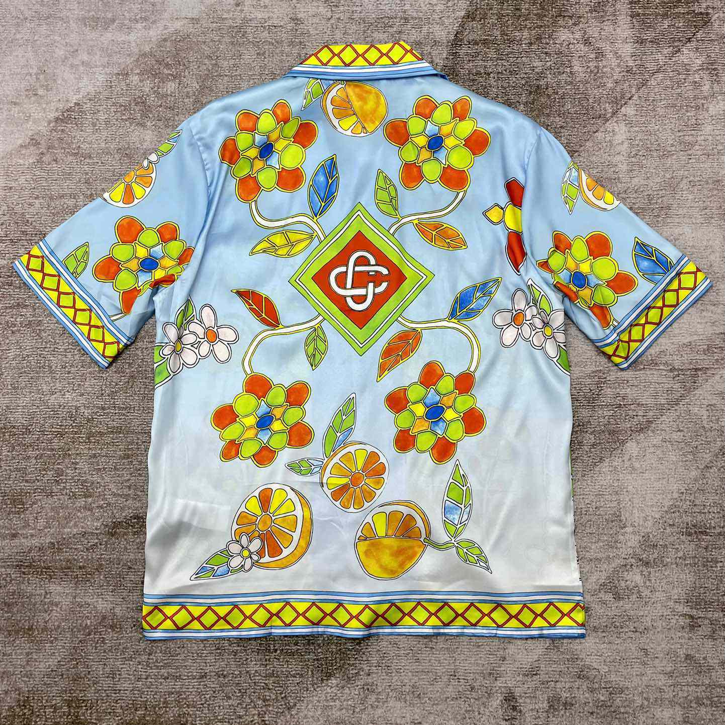 Casablanca Cuban Collar Short-Sleeve Shirt 'Yoruba Flowers'   CA3486 - DesignerGu