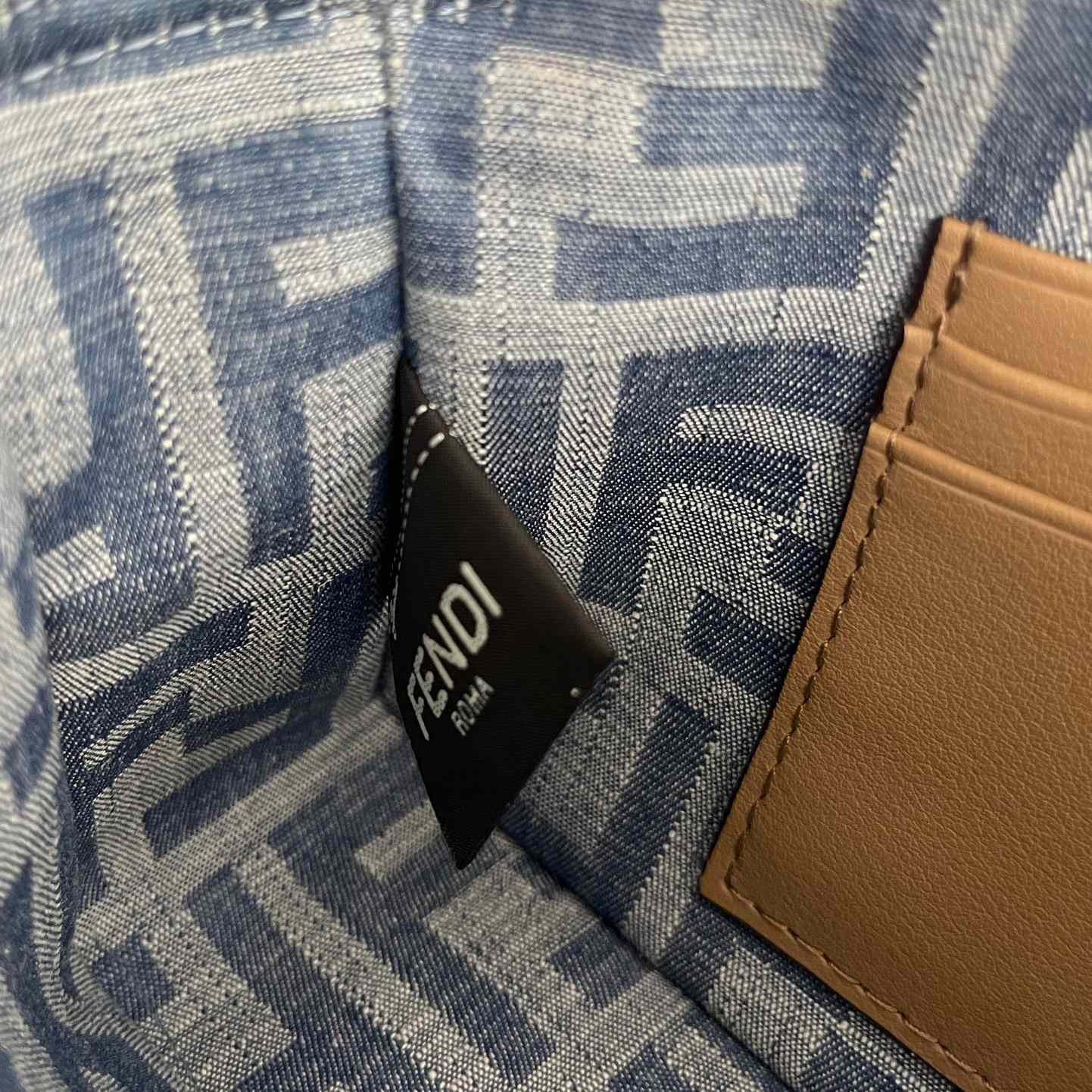 Fendi Baguette Mini Light Blue FF Denim Fabric Bag - 