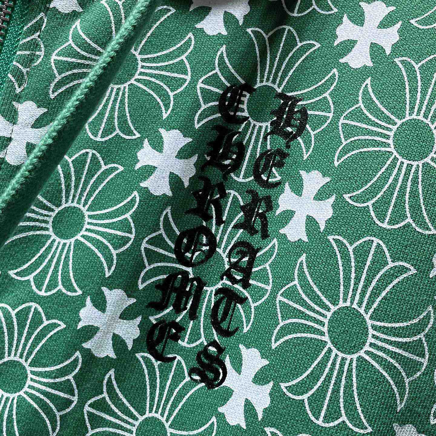Chrome Hearts Horseshoe Zip Up Hoodie "Motif Green" - 