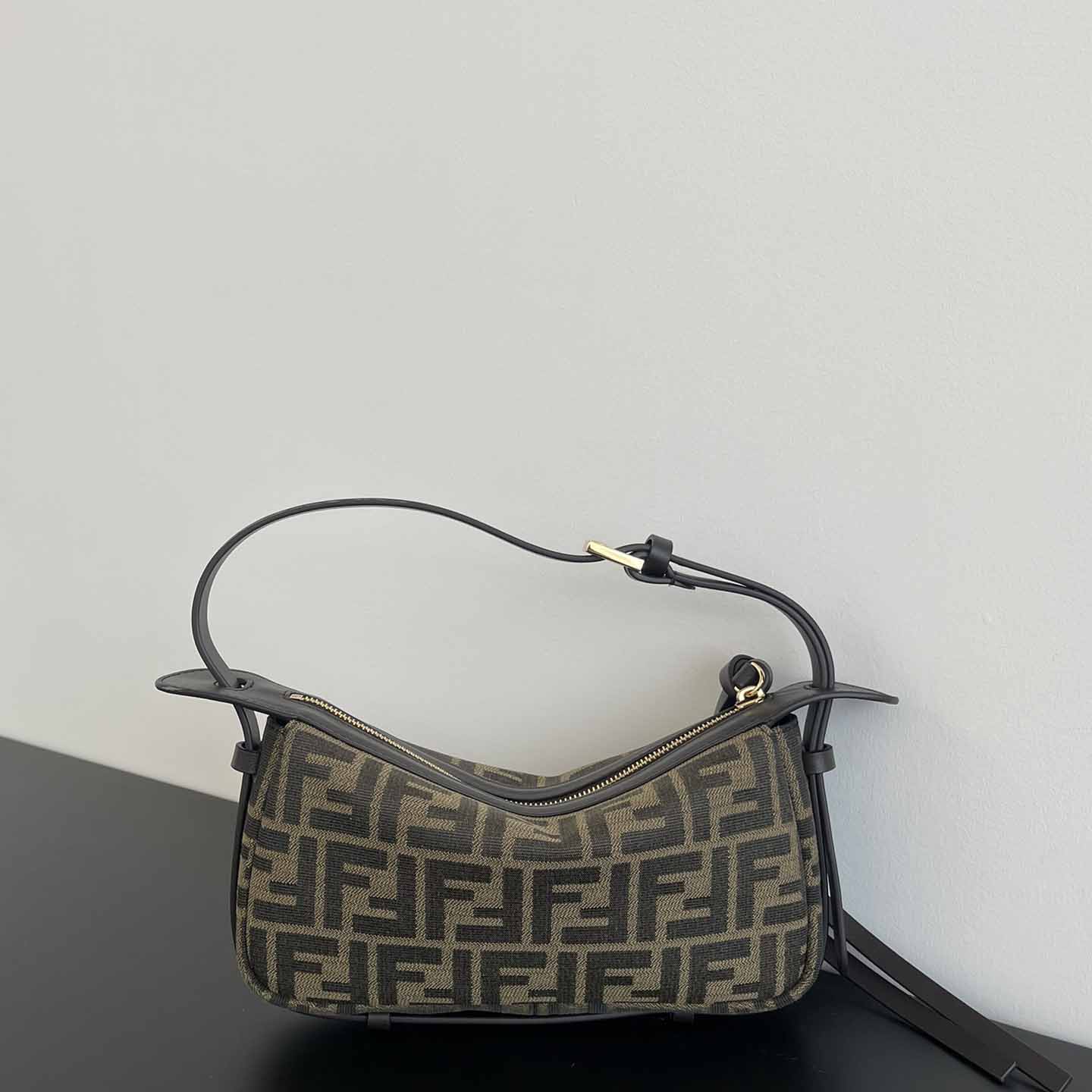 Fendi Simply Fendi Mini Brown FF Jacquard Fabric Mini Bag - 