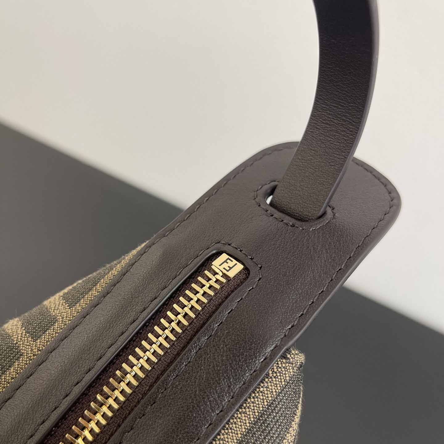 Fendi Simply Fendi Mini Brown FF Jacquard Fabric Mini Bag - 