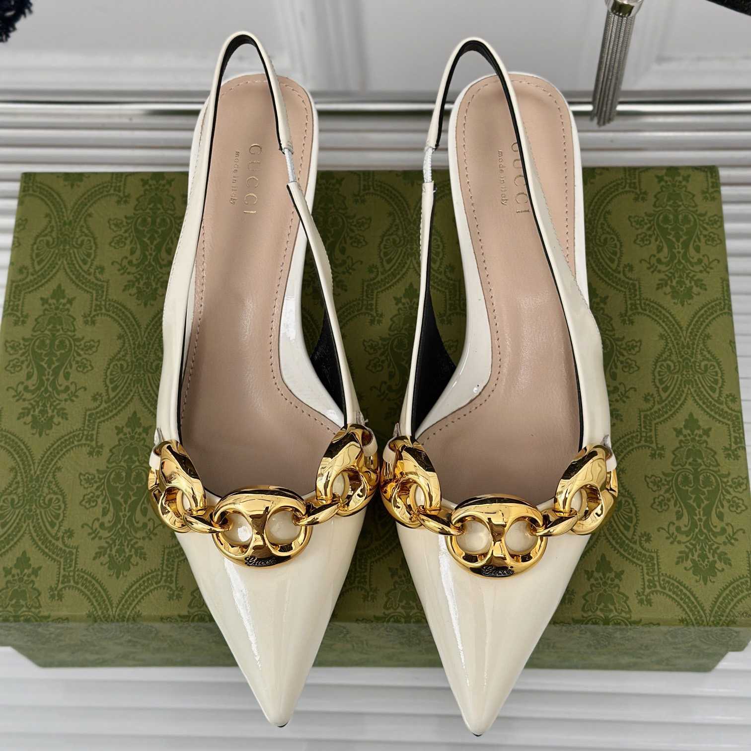 Gucci Women's Slingback With Marina Chain  - DesignerGu