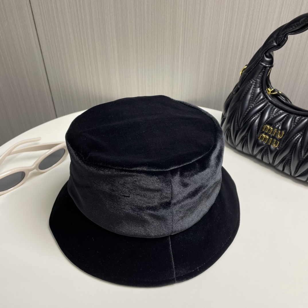 Prada Velvet Bucket Hat - 