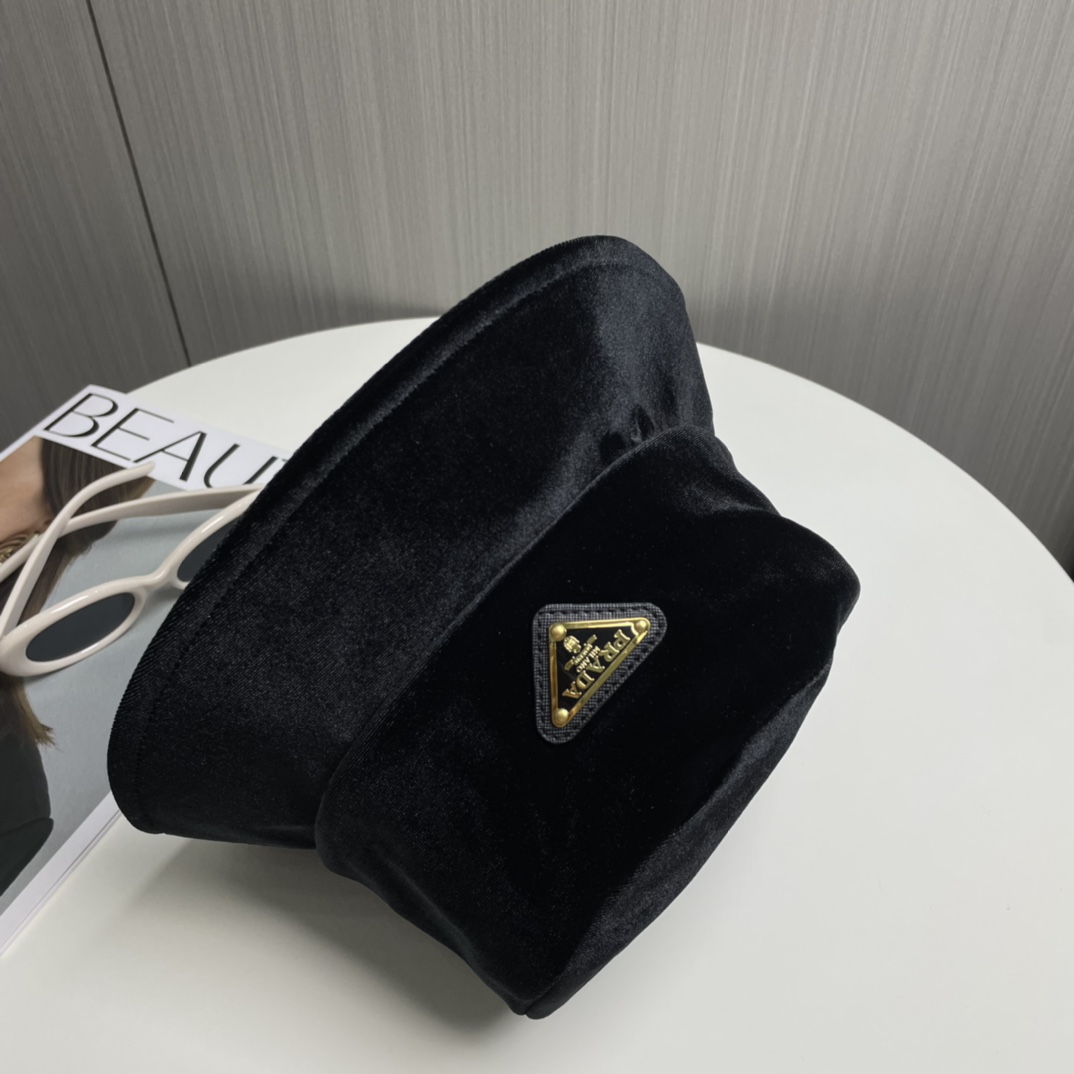 Prada Velvet Bucket Hat - 