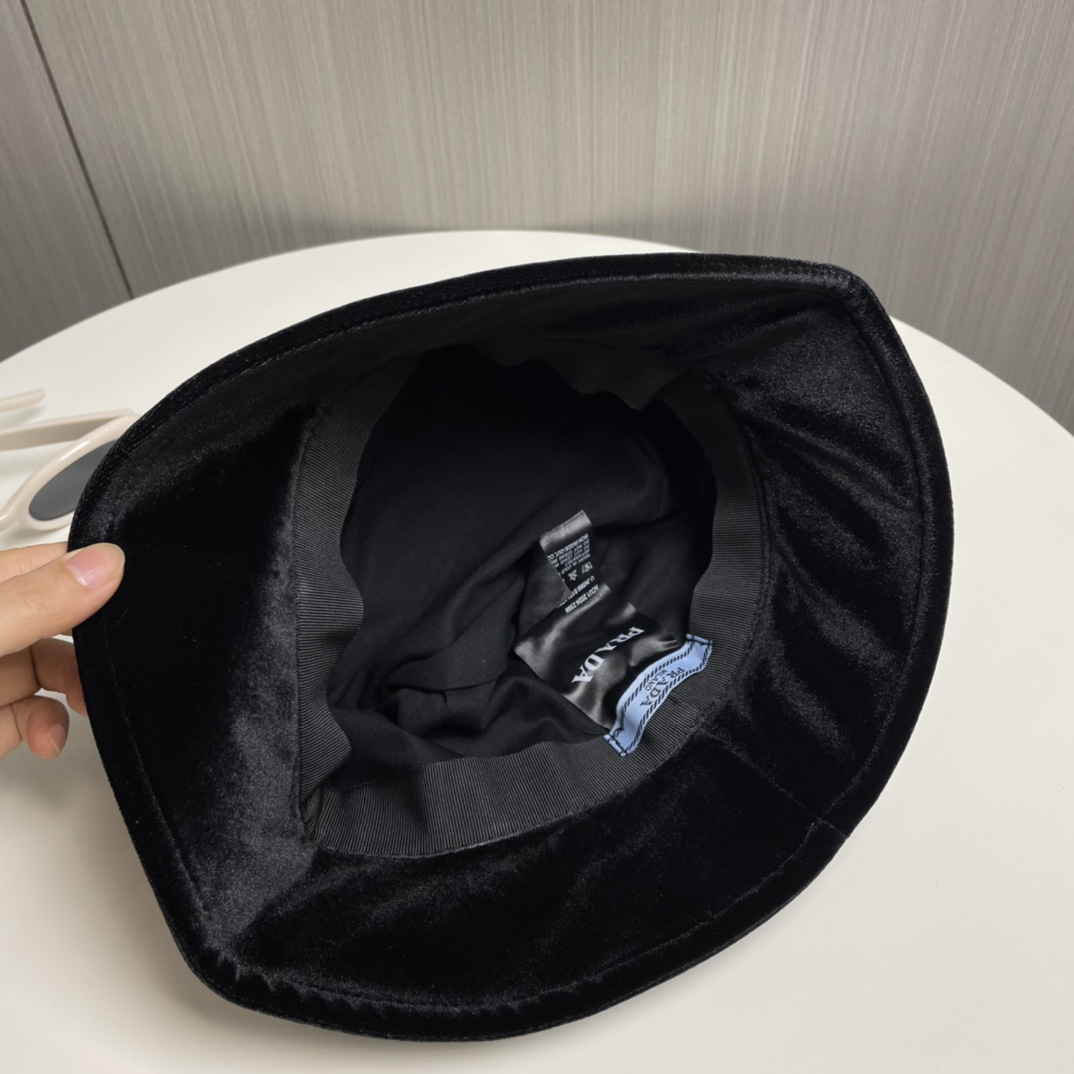 Prada Velvet Bucket Hat - 