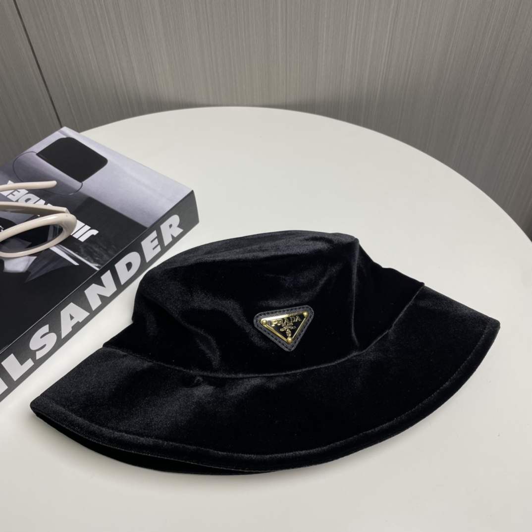 Prada Velvet Bucket Hat - 