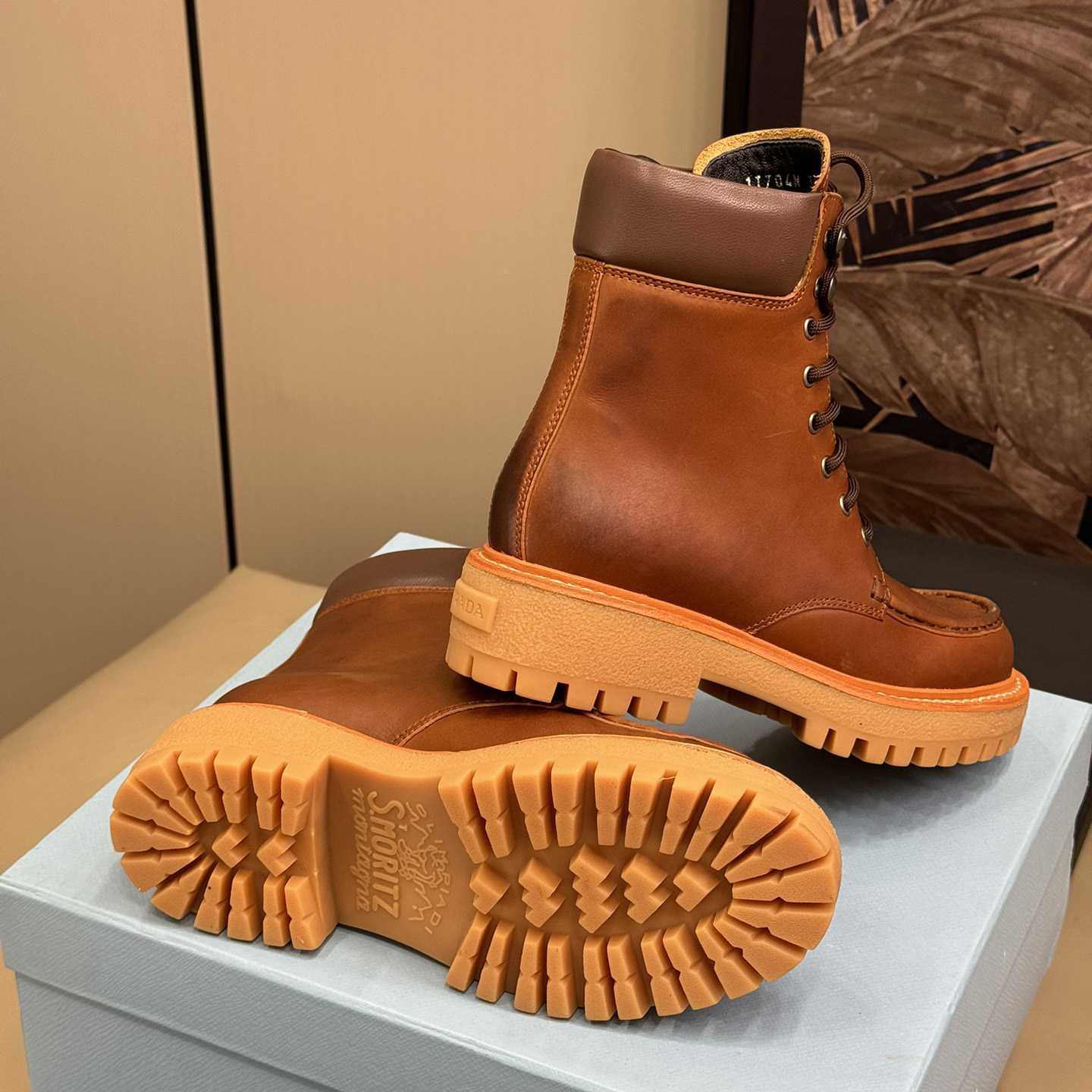 Prada Lug-sole Leather Boots - 