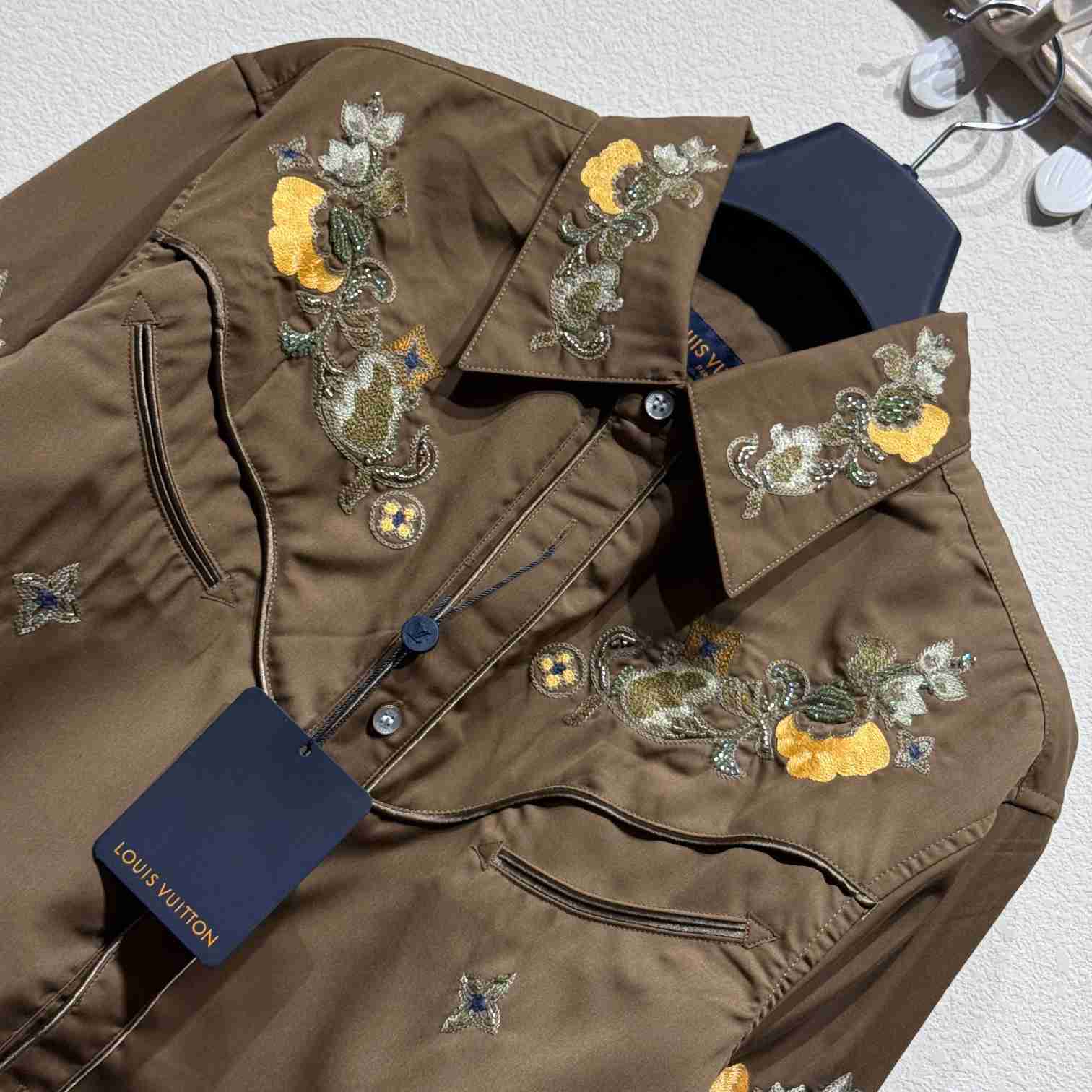 Louis Vuitton Embroidered Long-Sleeved Wool Shirt   - 
