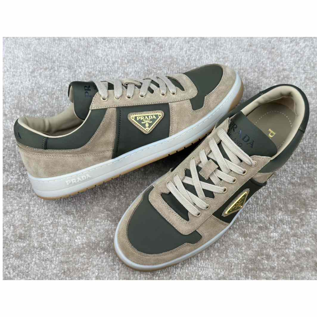 Prada Downtown Suede And Re-Nylon Sneakers - 