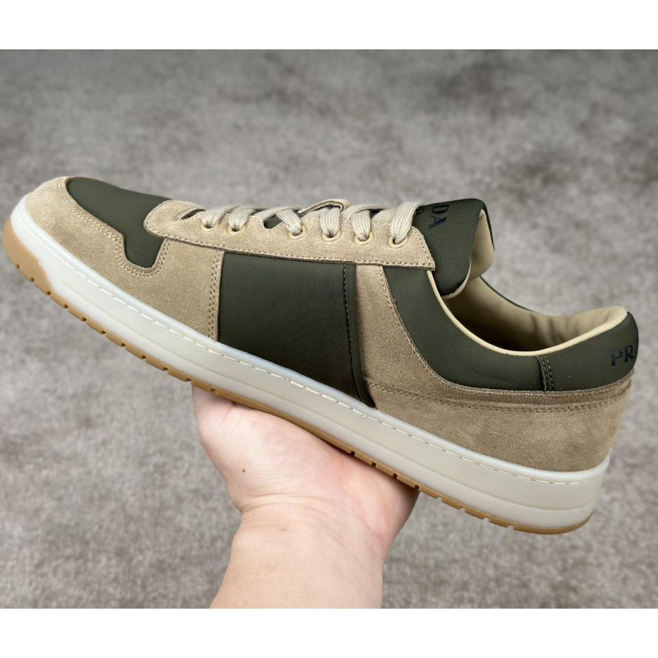 Prada Downtown Suede And Re-Nylon Sneakers - 