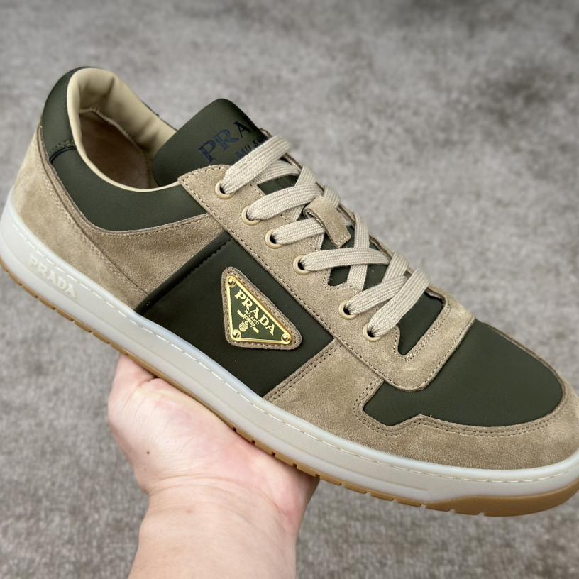Prada Downtown Suede And Re-Nylon Sneakers - 