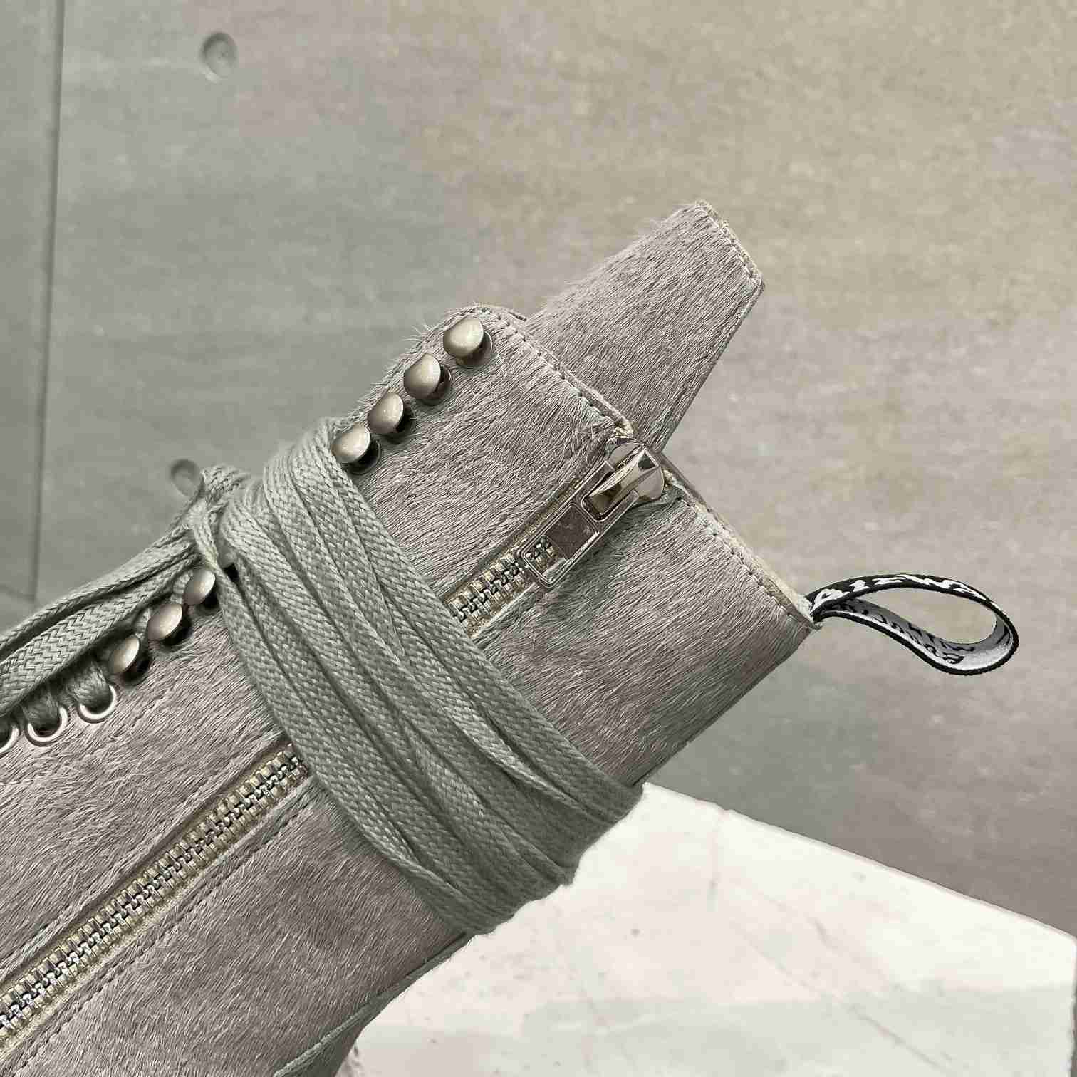 Rick Owens x Dr Martens Calf-hair Quad-sole Boots - 