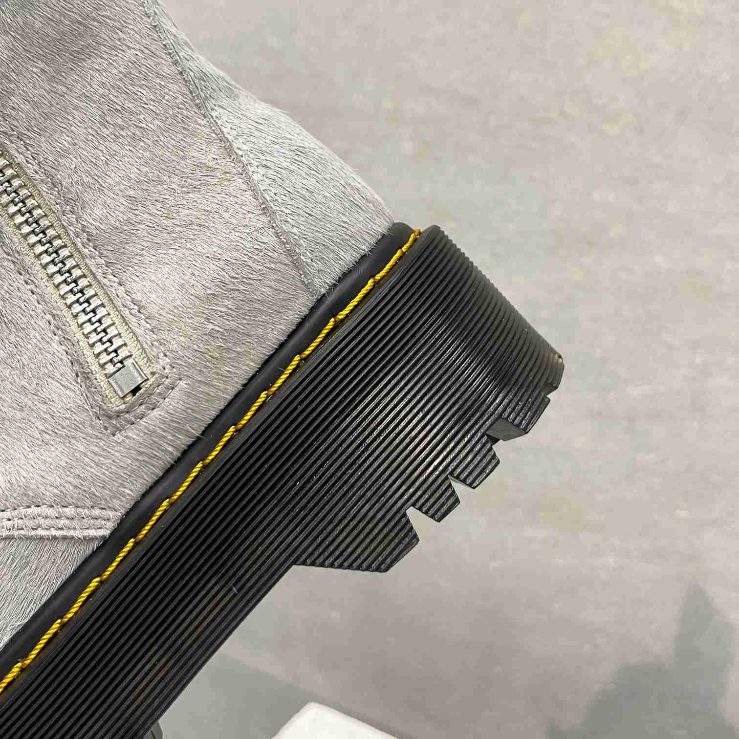 Rick Owens x Dr Martens Calf-hair Quad-sole Boots - 
