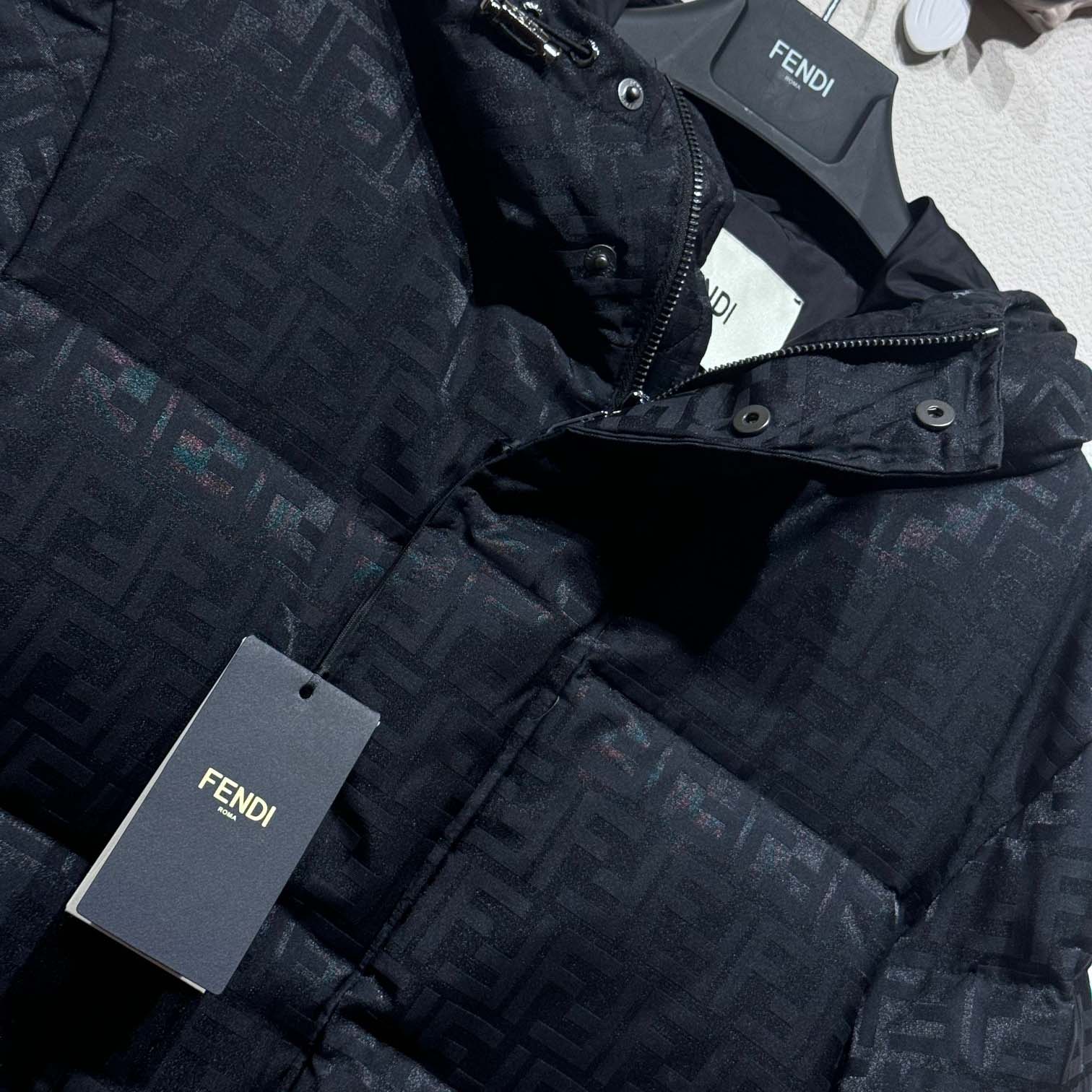 Fendi Black FF Nylon Down Jacket - 