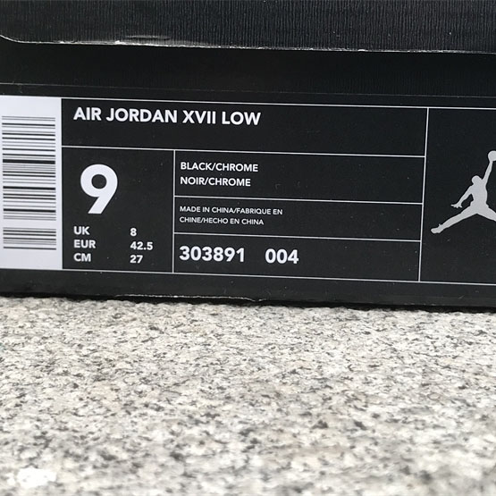 Jordan Air yordan 17 0G Low Black Chrome Sneaker    303891-004 - 