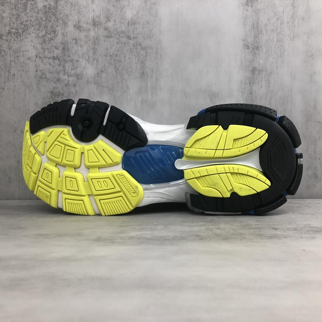 Balenciaga Runner 2.0 Sneaker In White, Yellow And Blue Mesh And Polyurethane - 