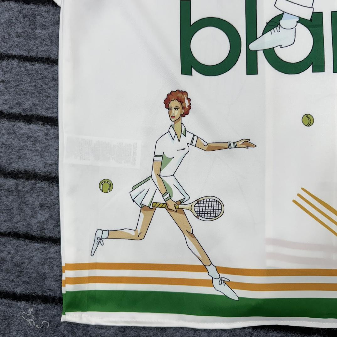 Casablanca Tennis Play Short Sleeve Linen Shirt - DesignerGu