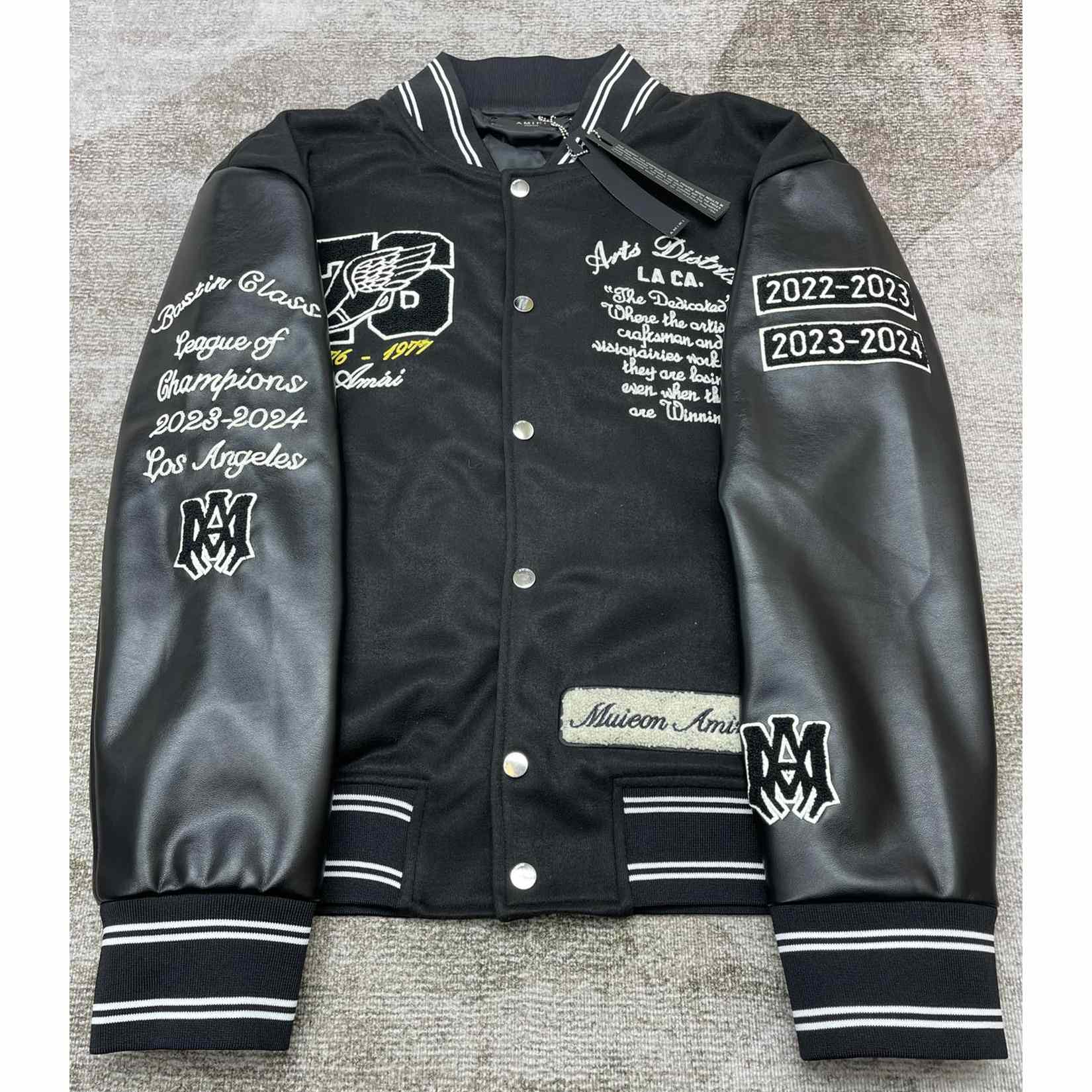 Amiri Embroidered Eagle Applique Varsity Jacket - 
