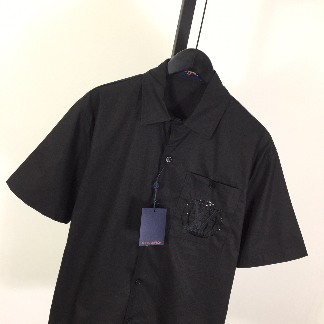 Louis Vuitton Embroidered Short-Sleeved Cotton Shirt   1AHCHD - DesignerGu