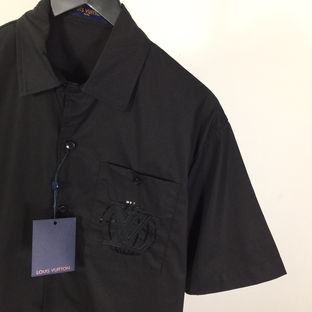Louis Vuitton Embroidered Short-Sleeved Cotton Shirt   1AHCHD - 