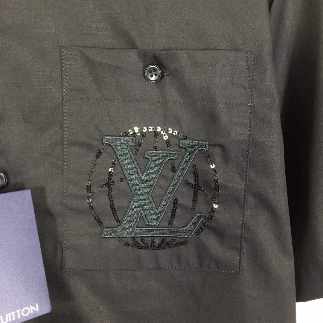 Louis Vuitton Embroidered Short-Sleeved Cotton Shirt   1AHCHD - 
