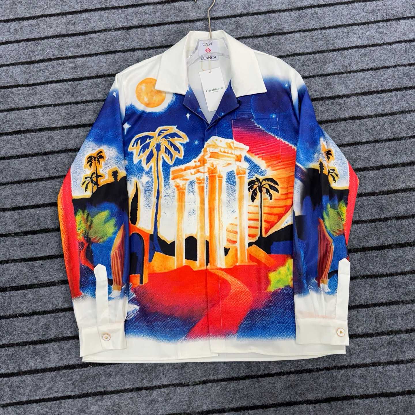 Casablanca Midnight Acropolis Silk Shirt - DesignerGu