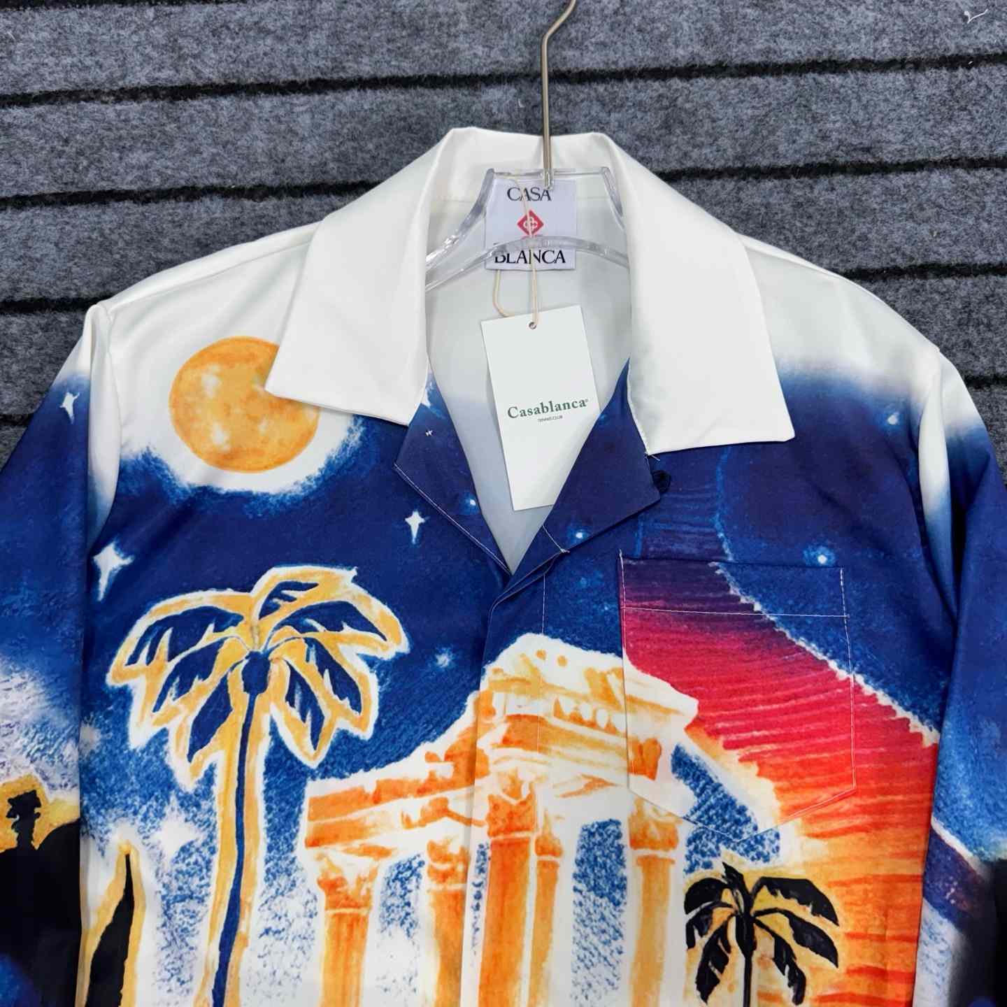 Casablanca Midnight Acropolis Silk Shirt - DesignerGu