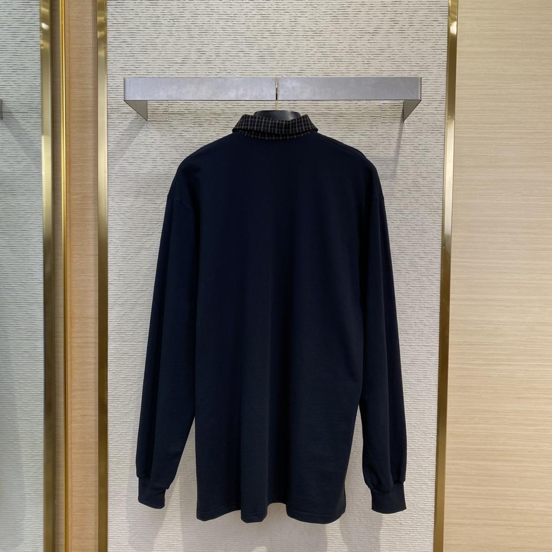 Balenciaga Unity Sport Long Sleeve Shirt Collar Polo In Faded Black - DesignerGu