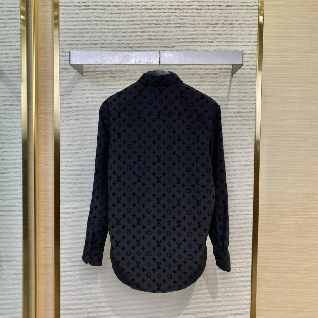 Louis Vuitton Flocked  Monogram Long-Sleeved Shirt - 