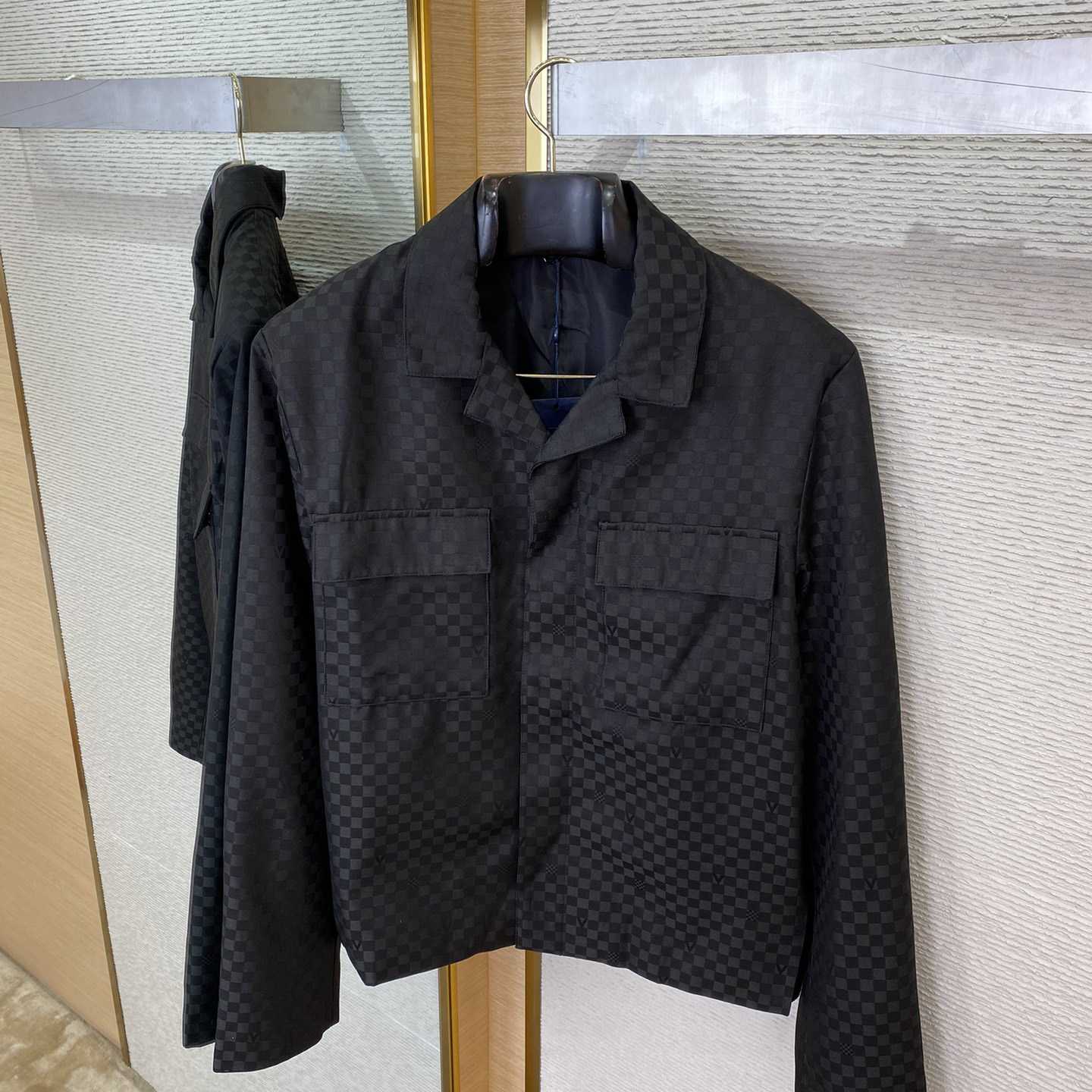 Louis Vuitton Damier Open Collar Wool Overshirt   1AFVNA - 