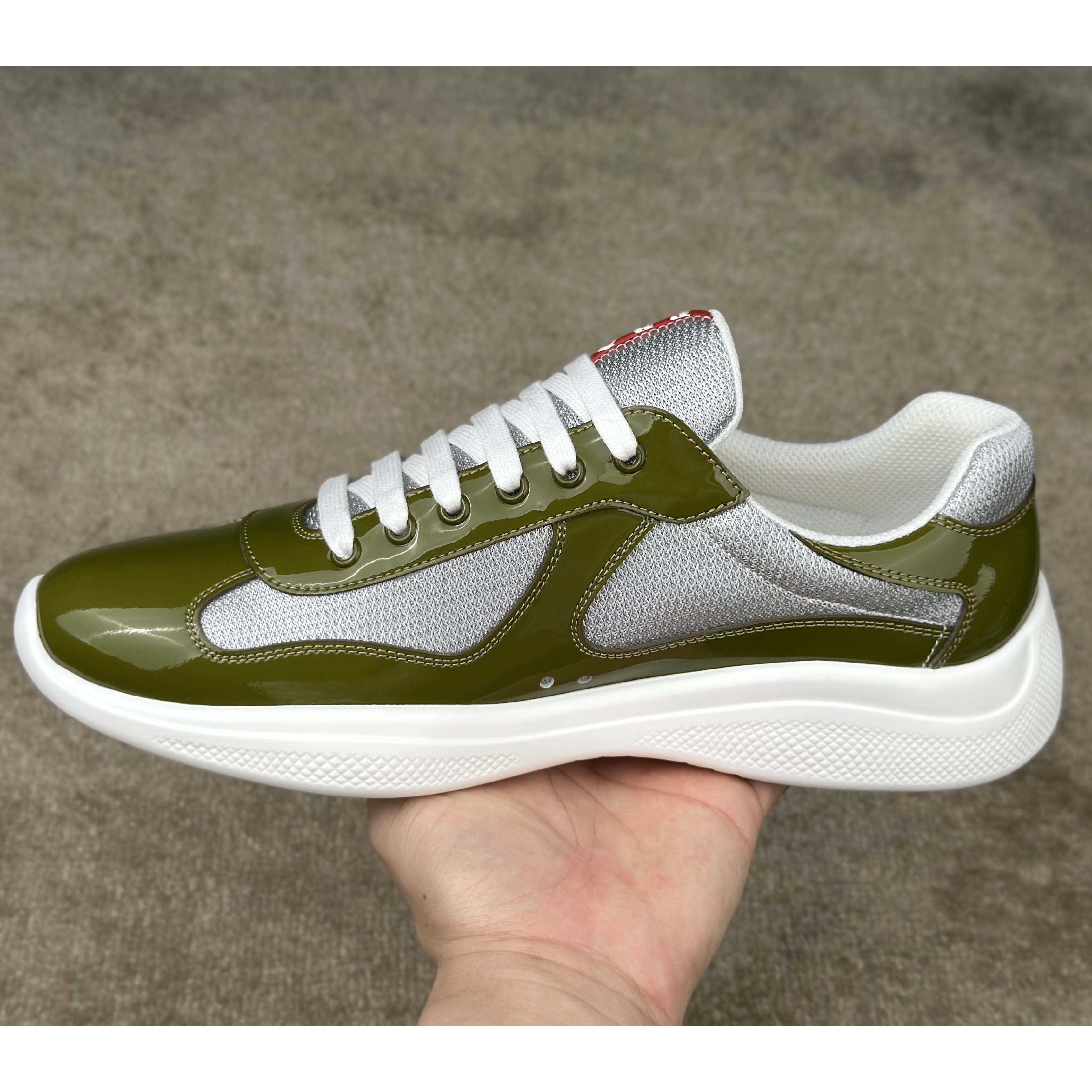 Prada Patent leather And Technical Fabric Prada America's Cup Sneakers - DesignerGu