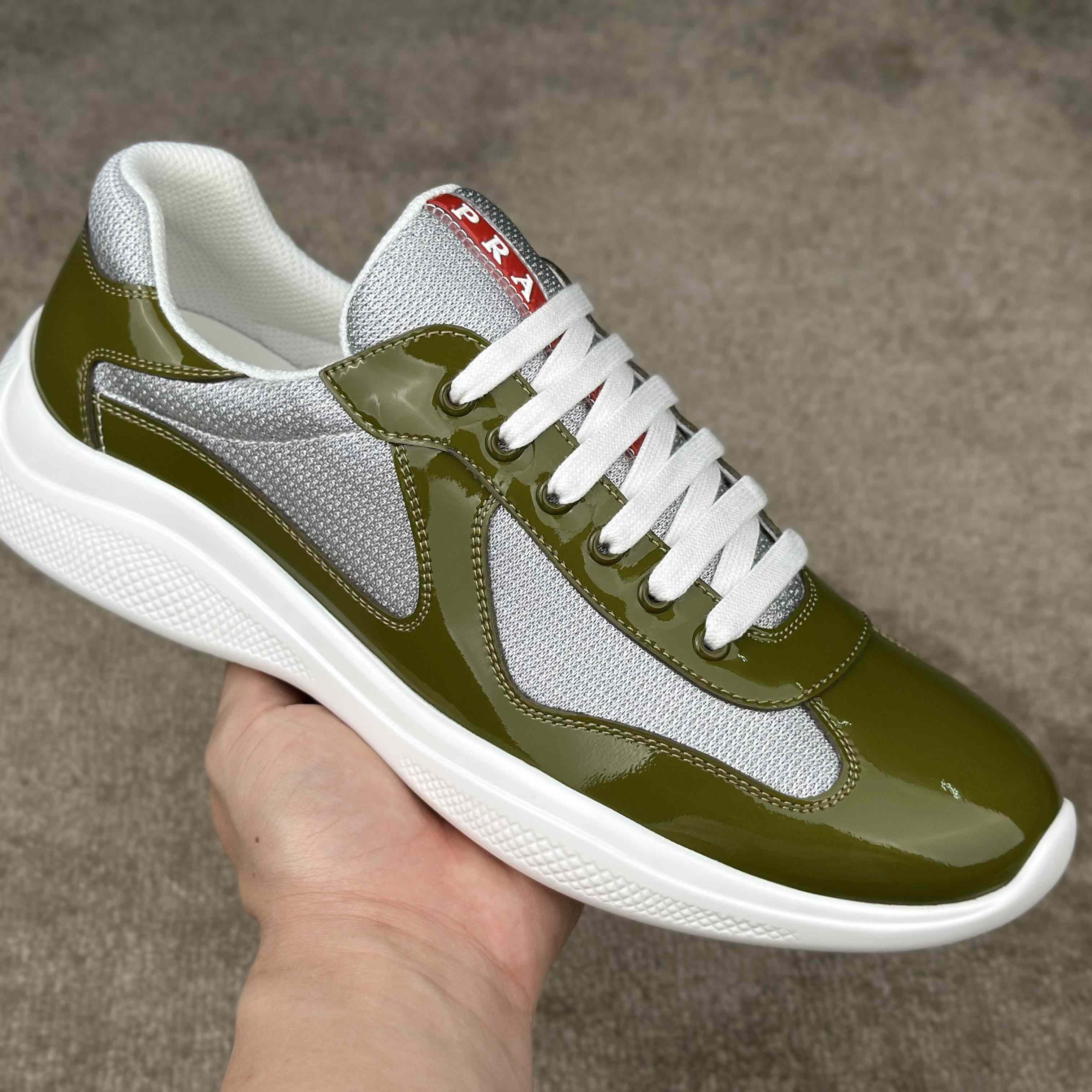 Prada Patent leather And Technical Fabric Prada America's Cup Sneakers - DesignerGu