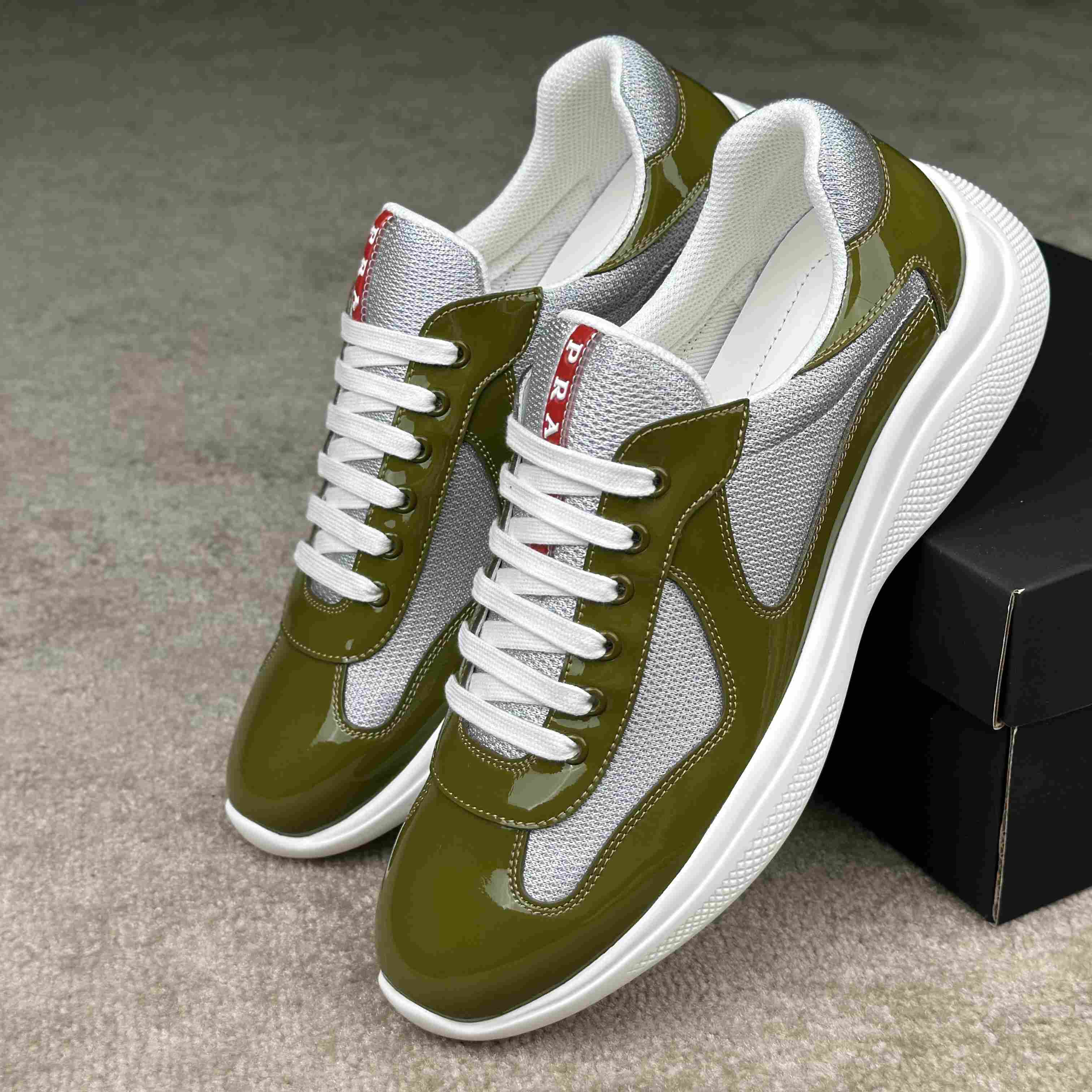 Prada Patent leather And Technical Fabric Prada America's Cup Sneakers - DesignerGu