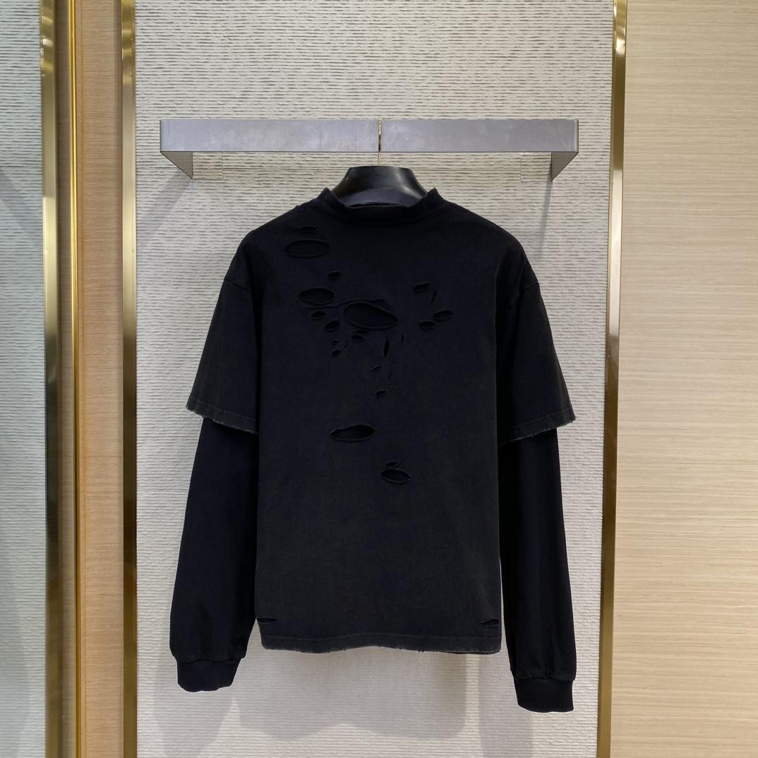 Balenciaga 3B Sport Icon Layered T-Shirt Medium Fit in black - DesignerGu