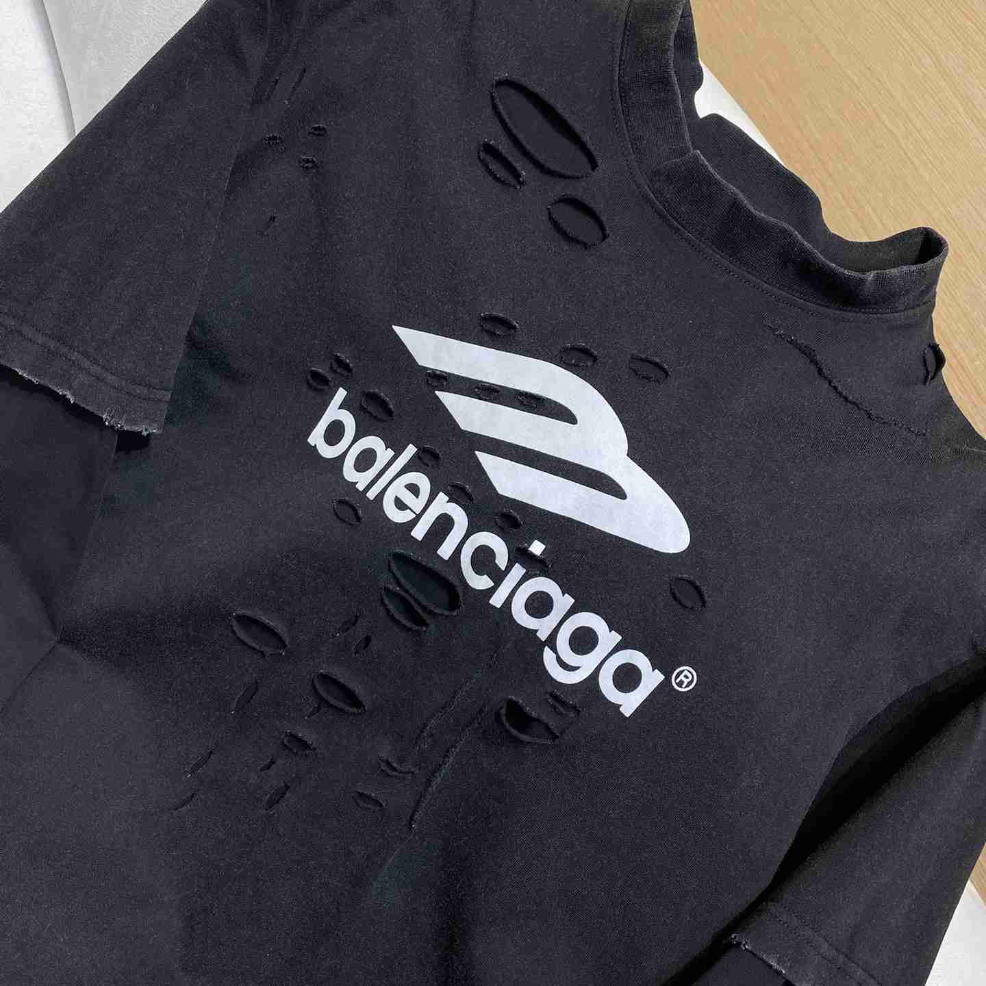 Balenciaga 3B Sport Icon Layered T-Shirt Medium Fit in black - DesignerGu