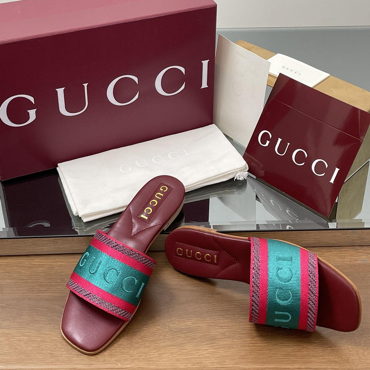 Gucci Women's Slide Sandal With Web - DesignerGu