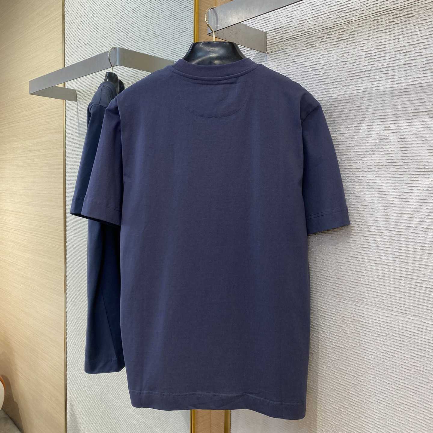 Fendi Navy Blue Cotton T-shirt - DesignerGu