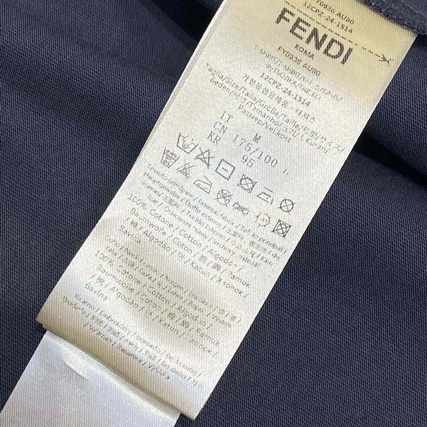 Fendi Navy Blue Cotton T-shirt - DesignerGu