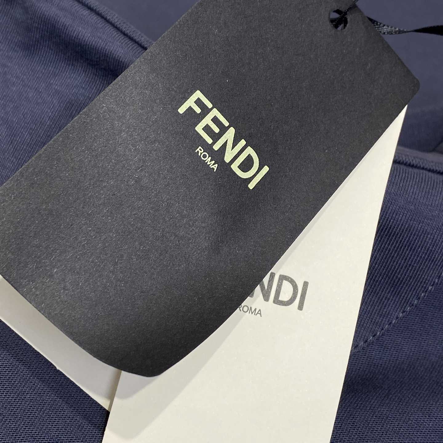 Fendi Navy Blue Cotton T-shirt - DesignerGu