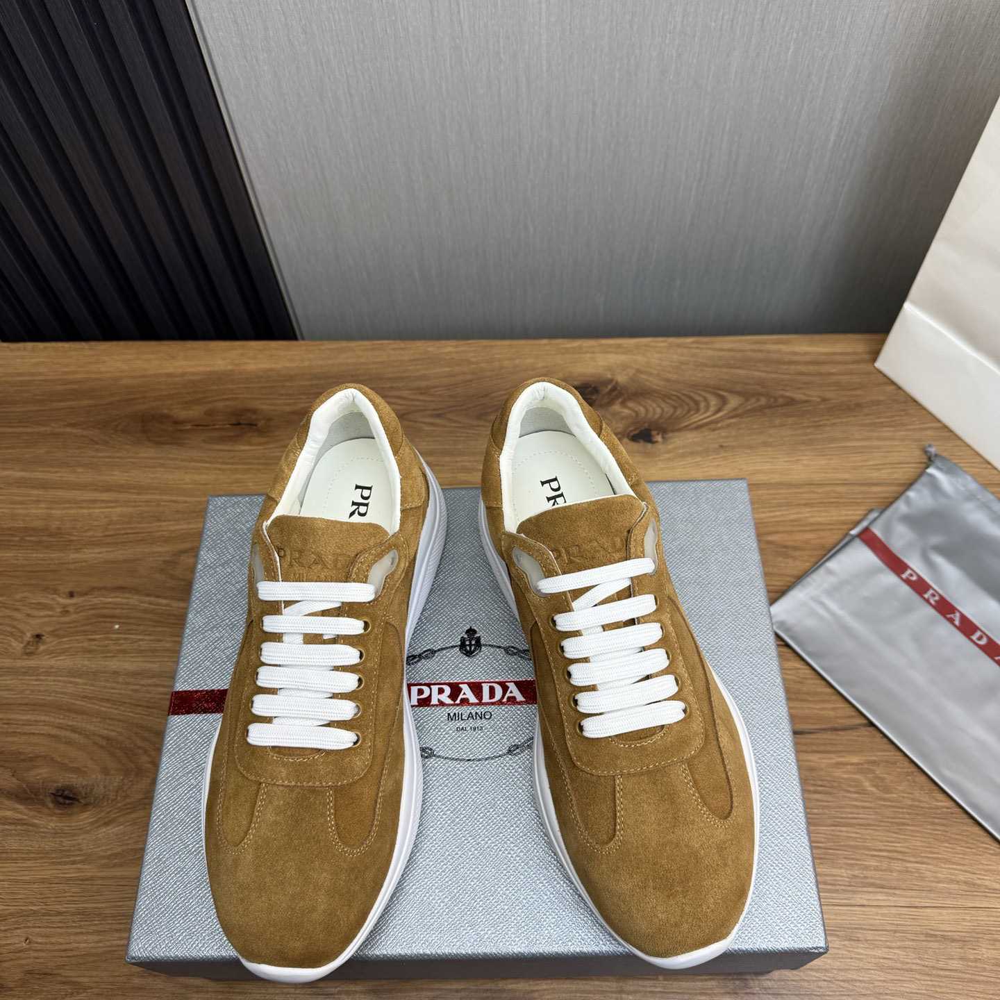Prada America's Cup Suede Sneakers - DesignerGu