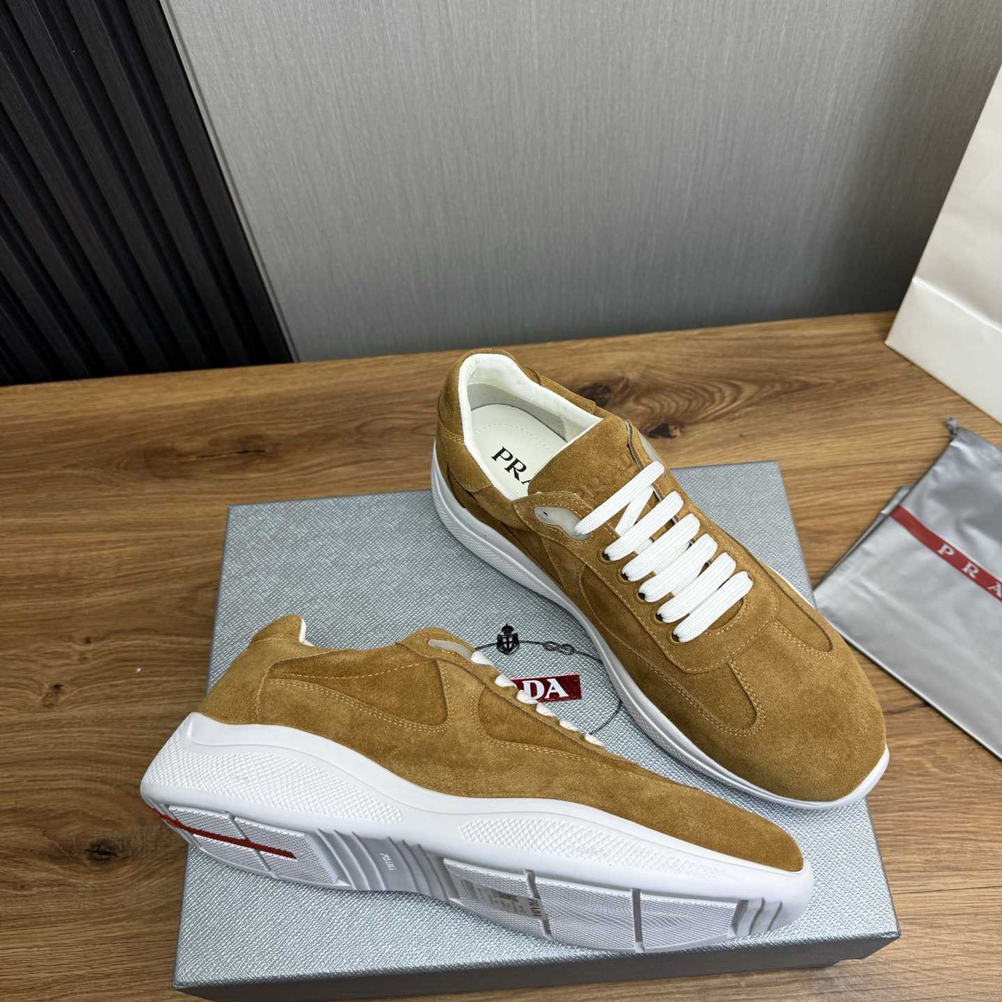 Prada America's Cup Suede Sneakers - DesignerGu