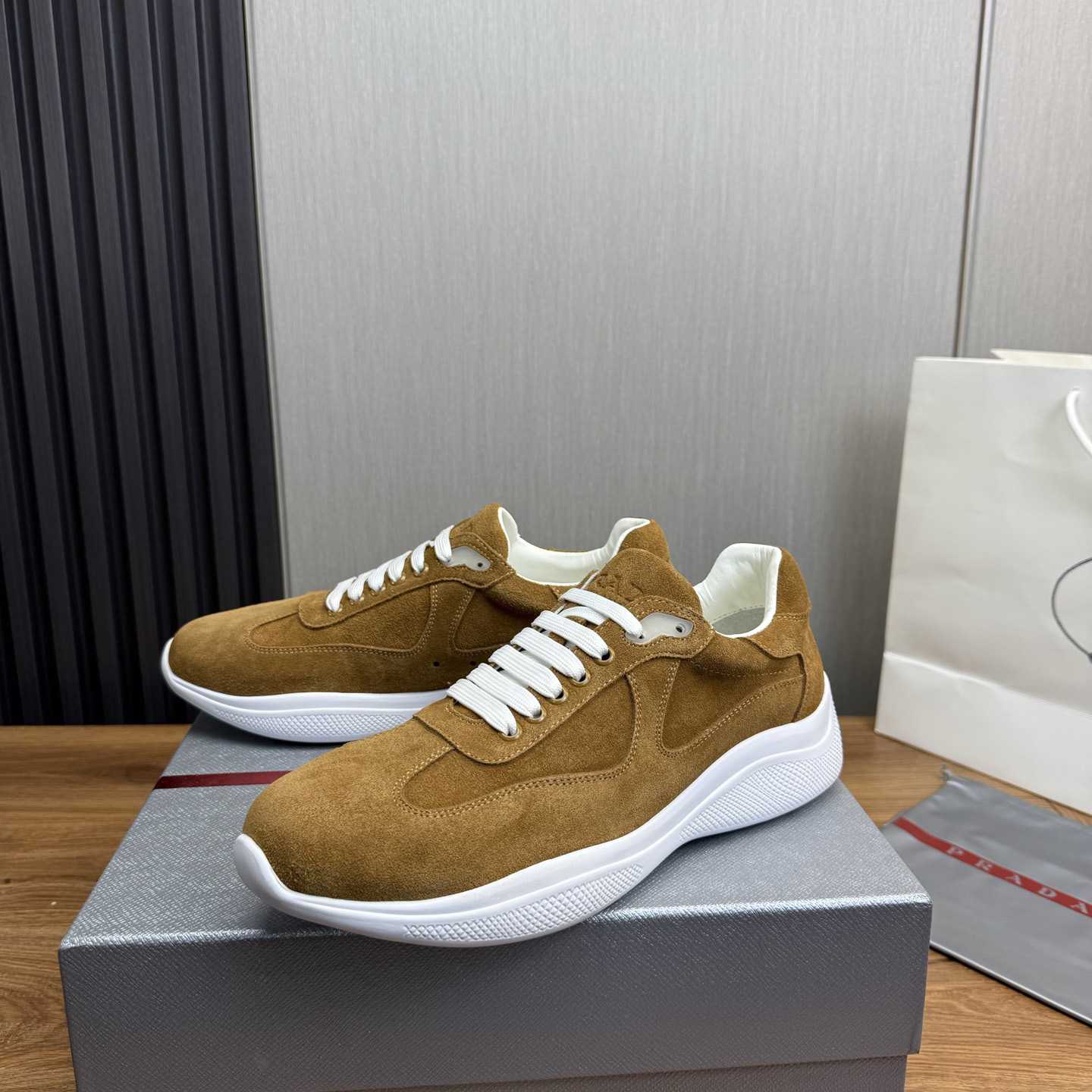 Prada America's Cup Suede Sneakers - DesignerGu
