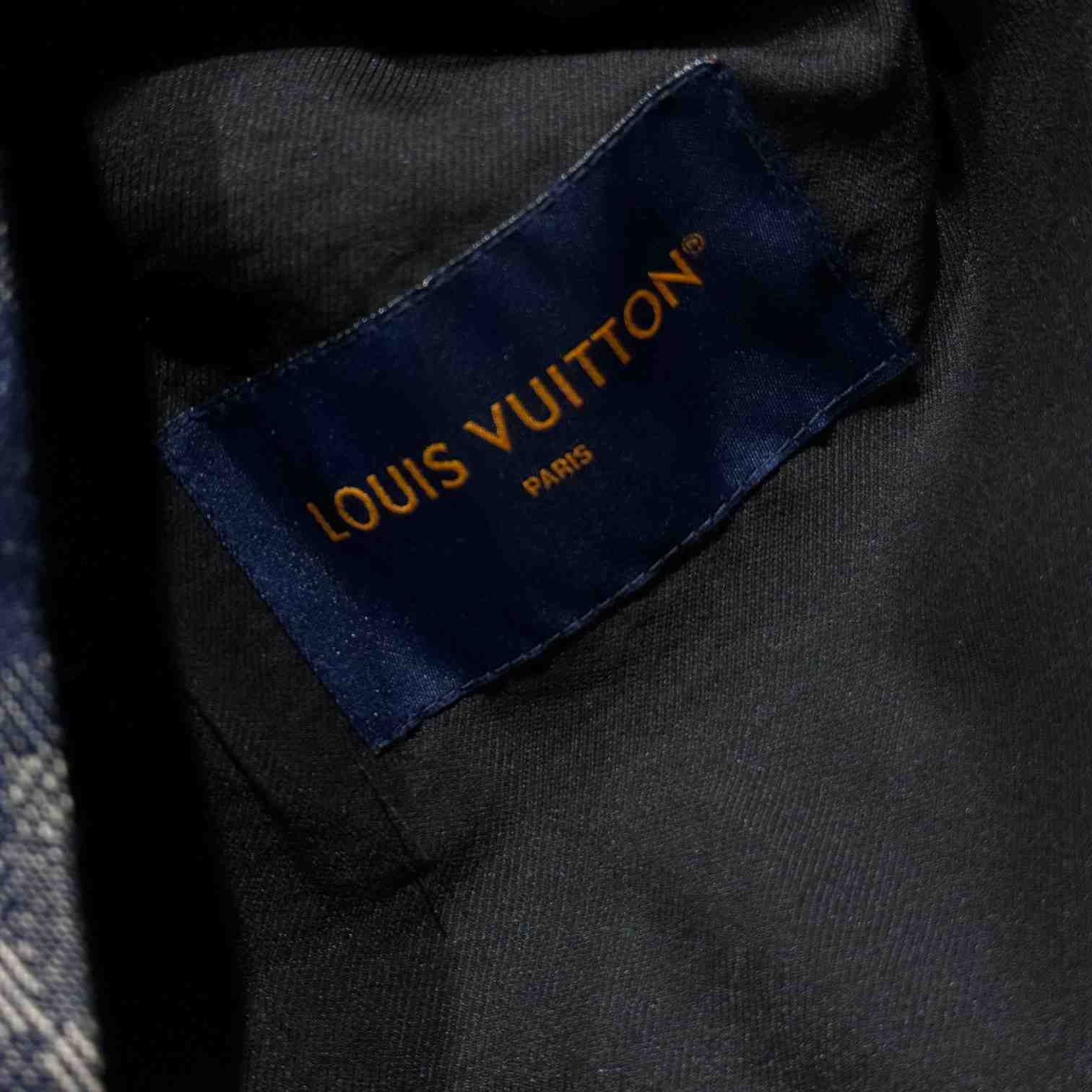Louis Vuitton Graphic Collarless Denim Jacket   - DesignerGu