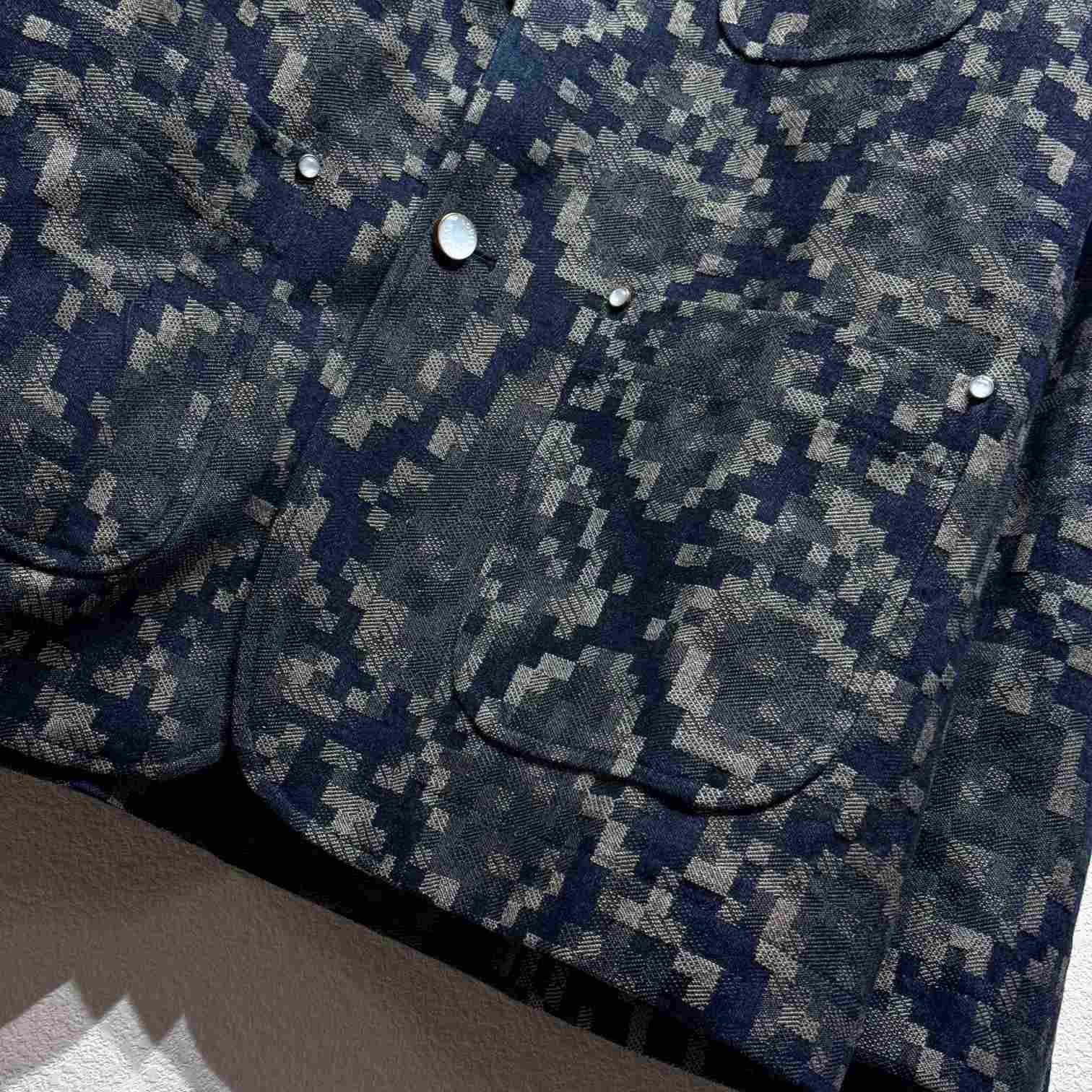Louis Vuitton Graphic Collarless Denim Jacket   - DesignerGu