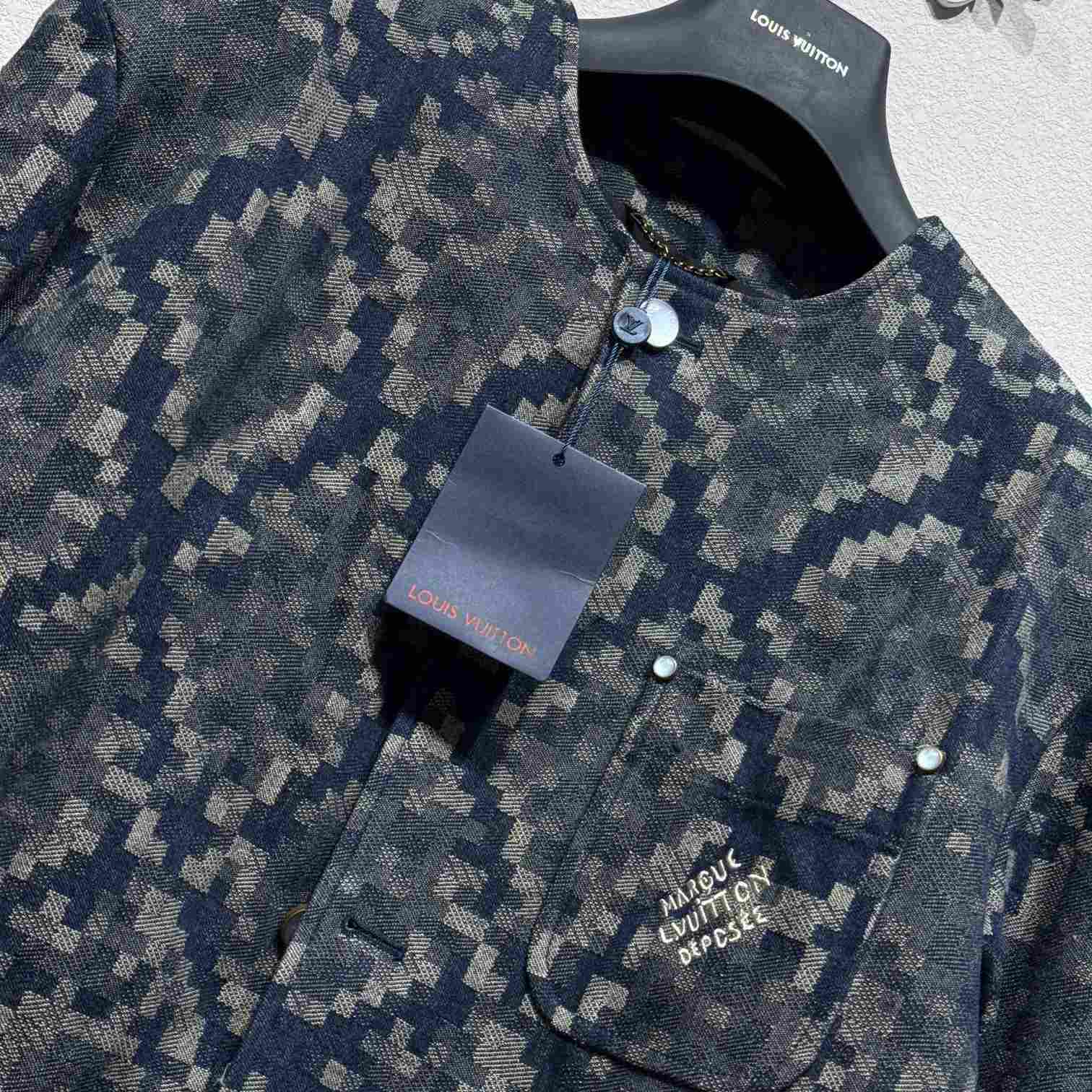Louis Vuitton Graphic Collarless Denim Jacket   - 