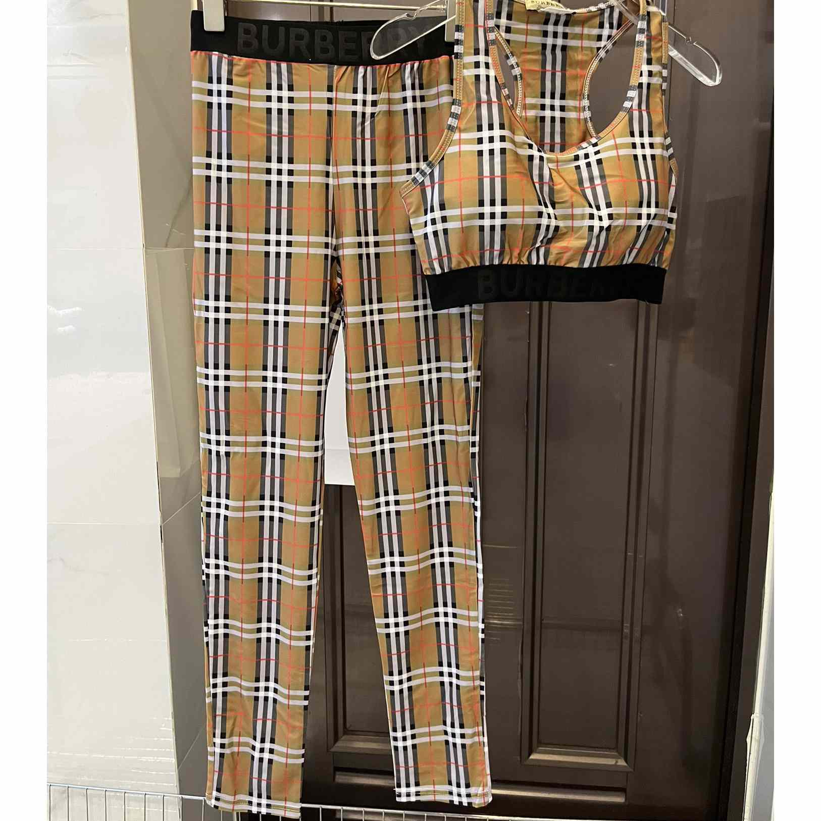 Burberry Check Top And Leggings  - DesignerGu
